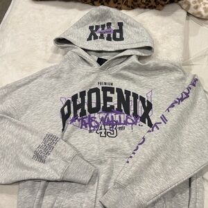 H&M Gray and Purple Hoodie